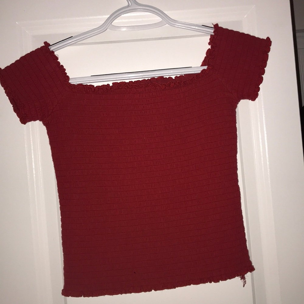 Red off the shoulder top